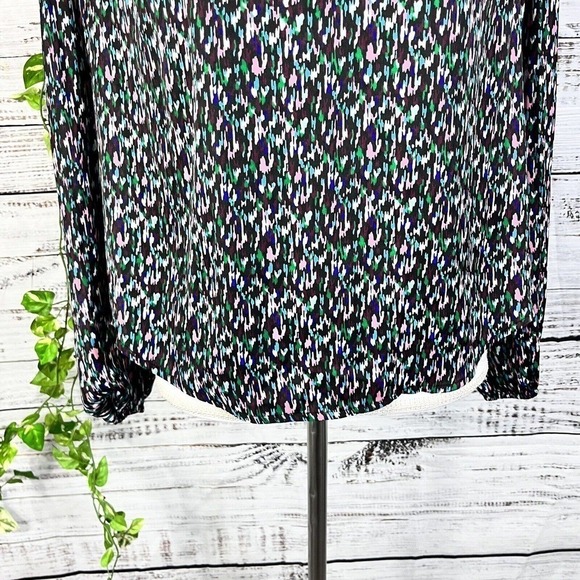 Banana Republic Blouse Top size Small Blue Pink Green Lagenlook Peasant Modest - Picture 7 of 12